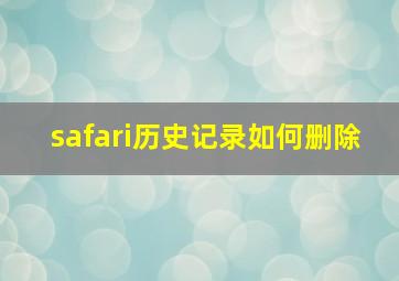 safari历史记录如何删除