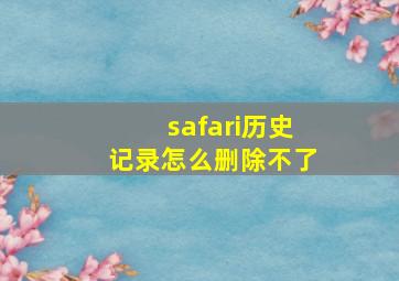 safari历史记录怎么删除不了