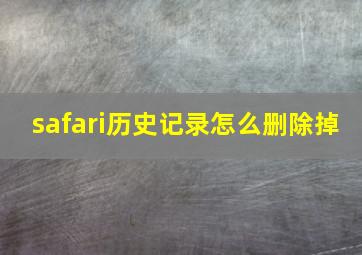 safari历史记录怎么删除掉