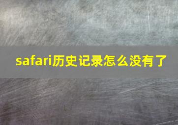 safari历史记录怎么没有了