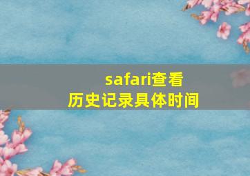 safari查看历史记录具体时间