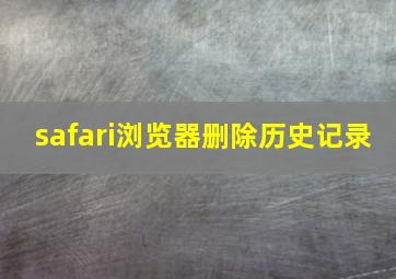 safari浏览器删除历史记录