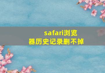 safari浏览器历史记录删不掉