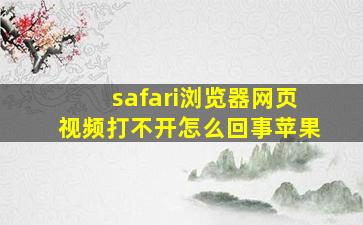 safari浏览器网页视频打不开怎么回事苹果