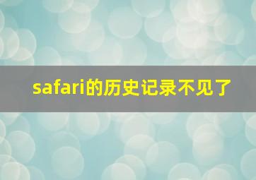 safari的历史记录不见了