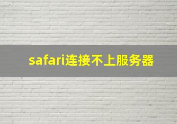 safari连接不上服务器