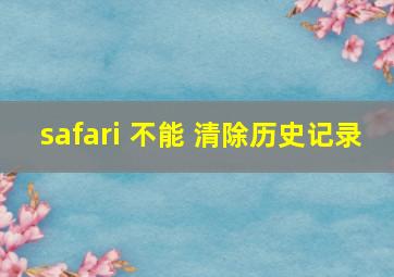 safari 不能 清除历史记录