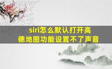 siri怎么默认打开高德地图功能设置不了声音