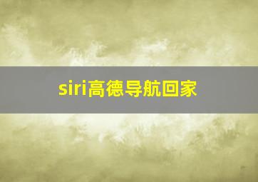 siri高德导航回家