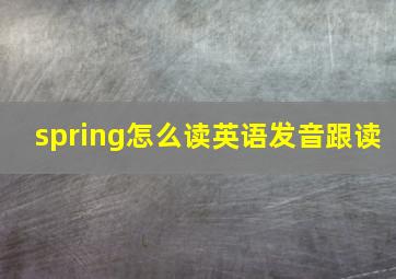 spring怎么读英语发音跟读