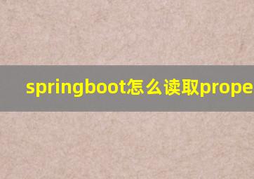 springboot怎么读取properties