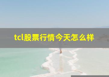 tcl股票行情今天怎么样