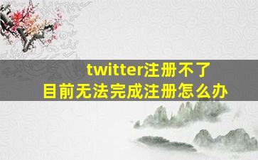 twitter注册不了目前无法完成注册怎么办