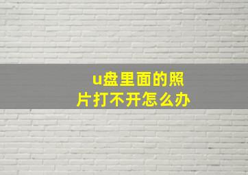 u盘里面的照片打不开怎么办