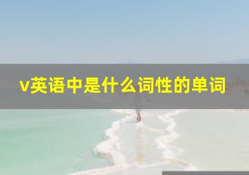 v英语中是什么词性的单词