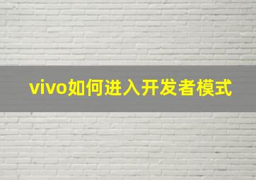 vivo如何进入开发者模式