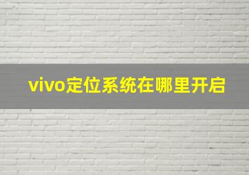 vivo定位系统在哪里开启