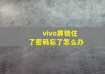 vivo屏锁住了密码忘了怎么办