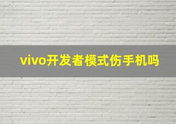 vivo开发者模式伤手机吗