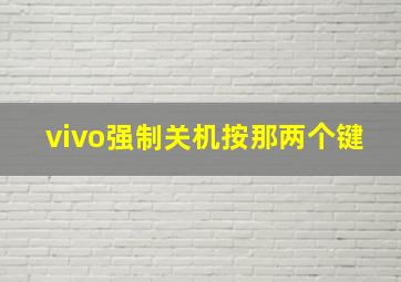 vivo强制关机按那两个键