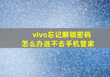 vivo忘记解锁密码怎么办进不去手机管家