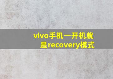 vivo手机一开机就是recovery模式