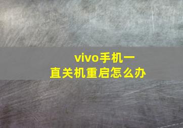 vivo手机一直关机重启怎么办