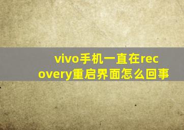 vivo手机一直在recovery重启界面怎么回事