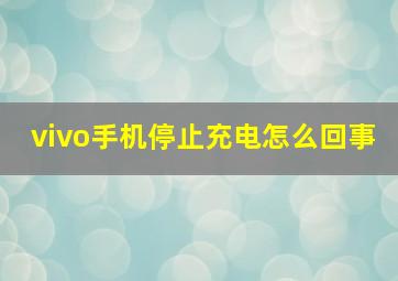 vivo手机停止充电怎么回事