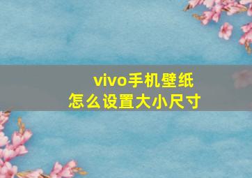 vivo手机壁纸怎么设置大小尺寸