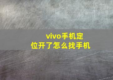 vivo手机定位开了怎么找手机