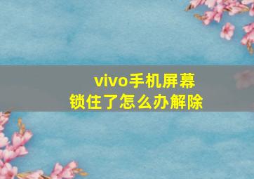 vivo手机屏幕锁住了怎么办解除