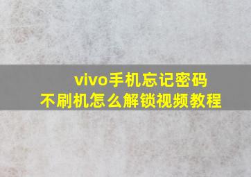 vivo手机忘记密码不刷机怎么解锁视频教程