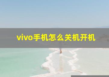 vivo手机怎么关机开机