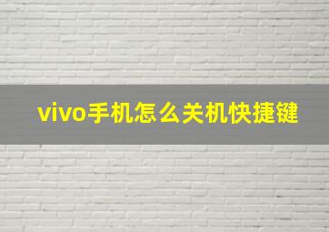 vivo手机怎么关机快捷键