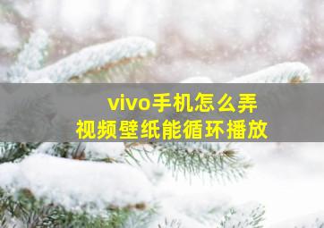 vivo手机怎么弄视频壁纸能循环播放