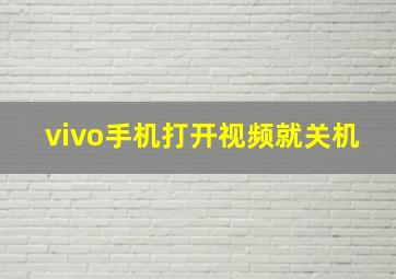 vivo手机打开视频就关机