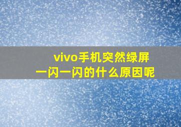 vivo手机突然绿屏一闪一闪的什么原因呢