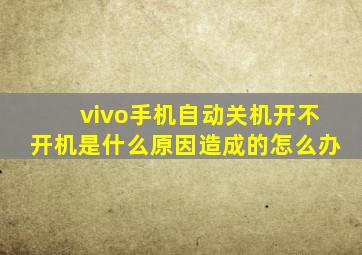 vivo手机自动关机开不开机是什么原因造成的怎么办