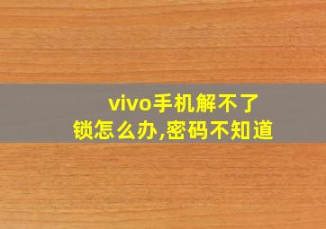 vivo手机解不了锁怎么办,密码不知道