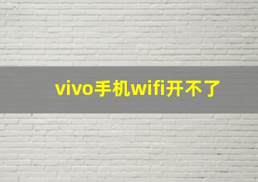 vivo手机wifi开不了