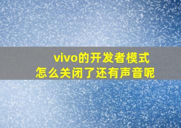 vivo的开发者模式怎么关闭了还有声音呢