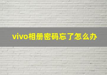 vivo相册密码忘了怎么办