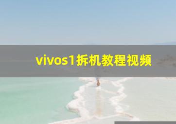 vivos1拆机教程视频