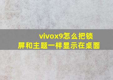 vivox9怎么把锁屏和主题一样显示在桌面