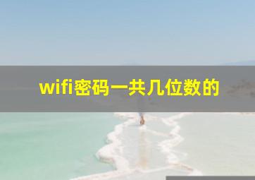 wifi密码一共几位数的