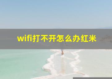 wifi打不开怎么办红米