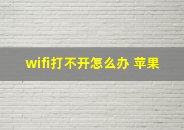 wifi打不开怎么办 苹果