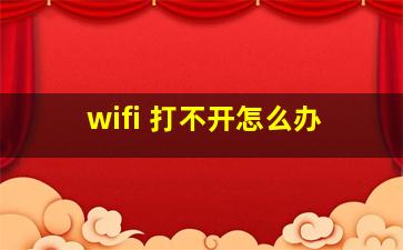 wifi 打不开怎么办