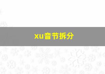 xu音节拆分